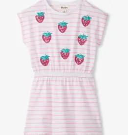 Hatley Strawberry Stipes Cinched Waist Relaxed Dress