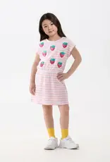 Hatley Strawberry Stipes Cinched Waist Relaxed Dress