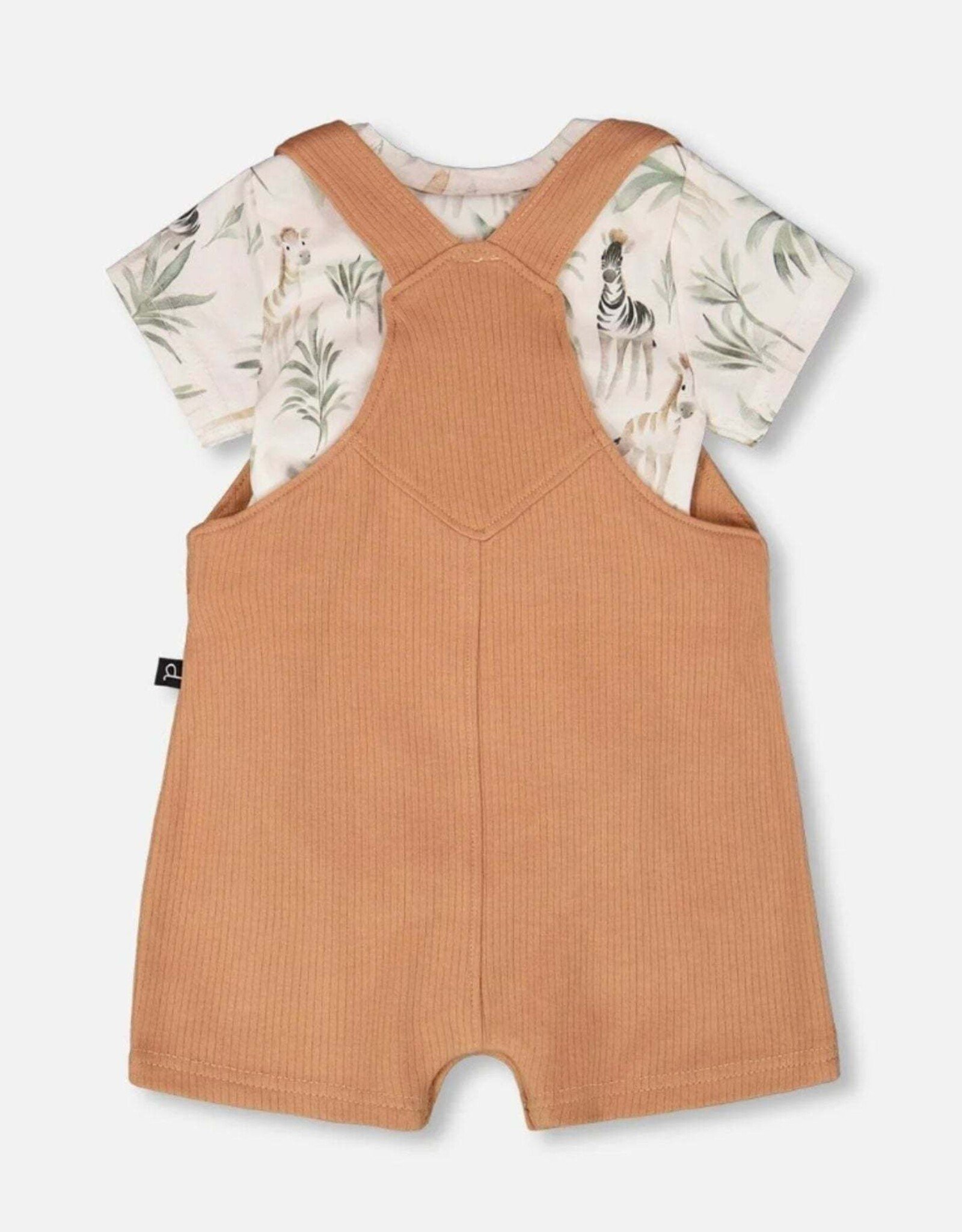 Deux Par Deux Zebra Jungle Onesie and Shortall Set