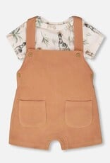 Deux Par Deux Zebra Jungle Onesie and Shortall Set