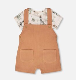 Deux Par Deux Zebra Jungle Onesie and Shortall Set