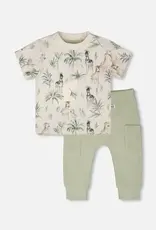 Deux Par Deux Zebra Jungle T-Shirt and Pant Set
