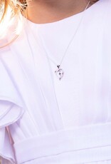 Cherished Moments Sterling Silver Dancing Cross Heart Necklace on 14" Chain