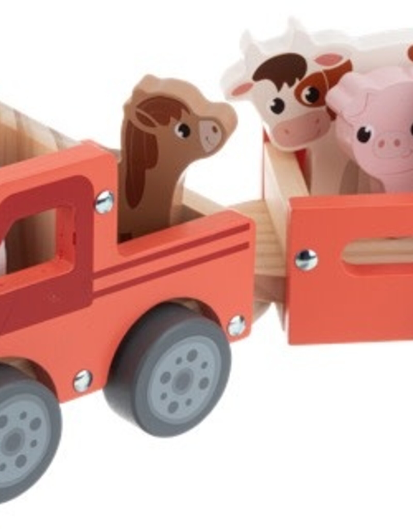 Ganz 11” Wood Tractor Play Set 7pcs