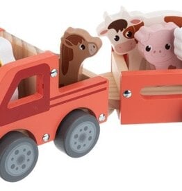 Ganz 11” Wood Tractor Play Set 7pcs