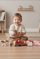 Ganz 11” Wood Tractor Play Set 7pcs