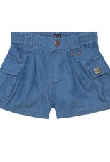 Deux Par Deux Blue Chambray Short w/Cargo Pocket