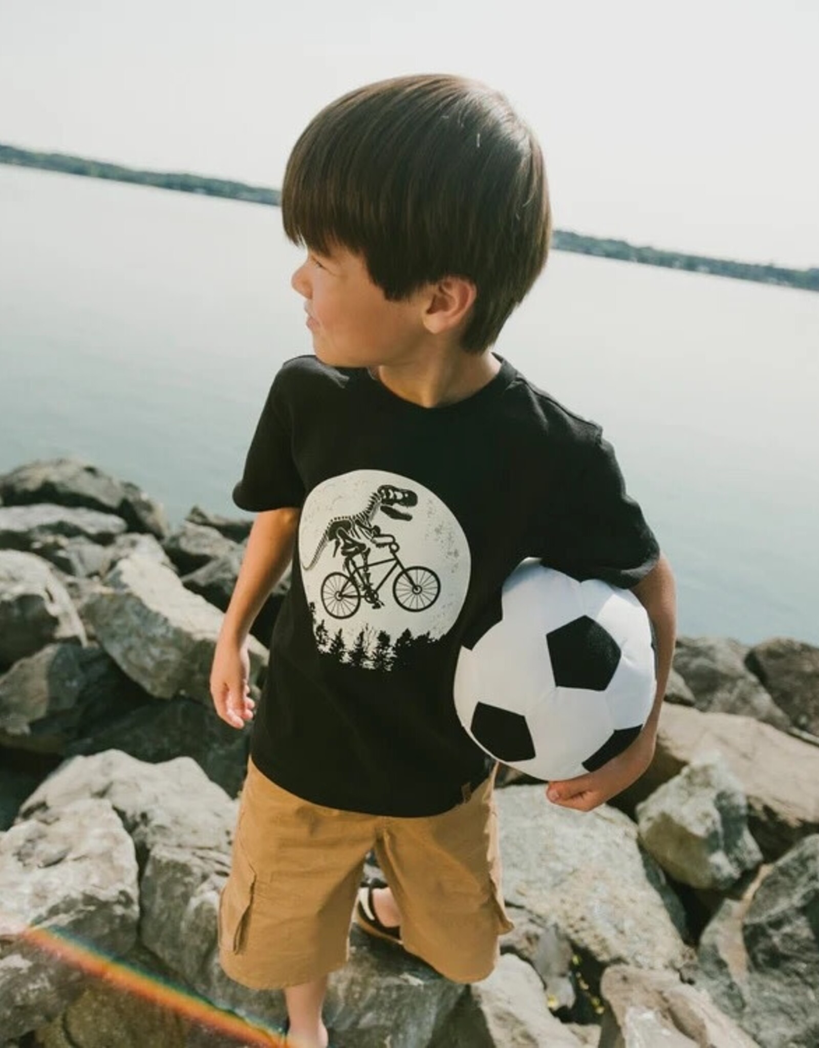 Deux Par Deux Anthracite Dino Bike T-Shirt