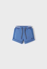 Mayoral Cobalt Fleece Shorts with Stripe Waist