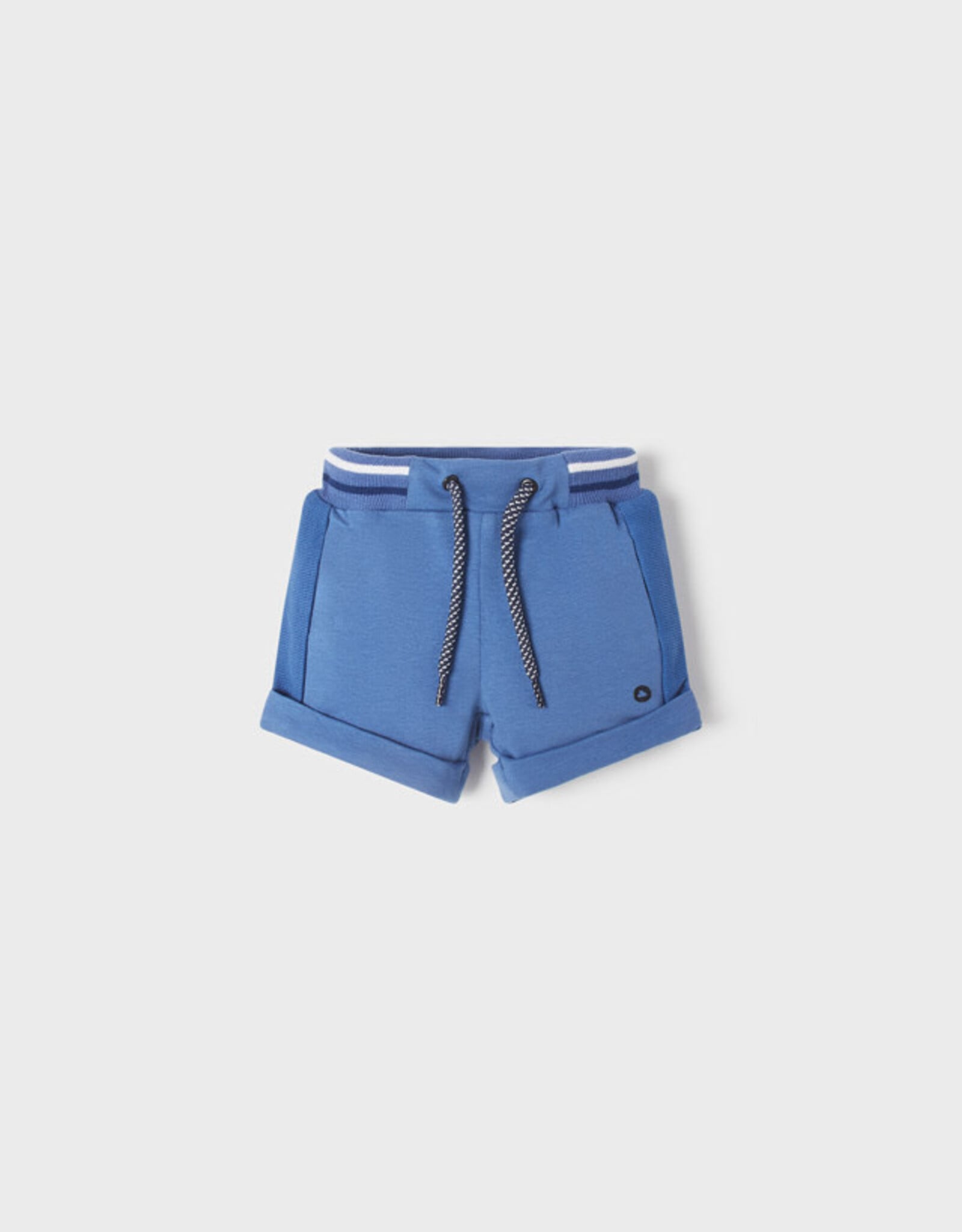 Mayoral Cobalt Fleece Shorts with Stripe Waist