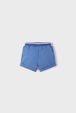 Mayoral Cobalt Fleece Shorts with Stripe Waist