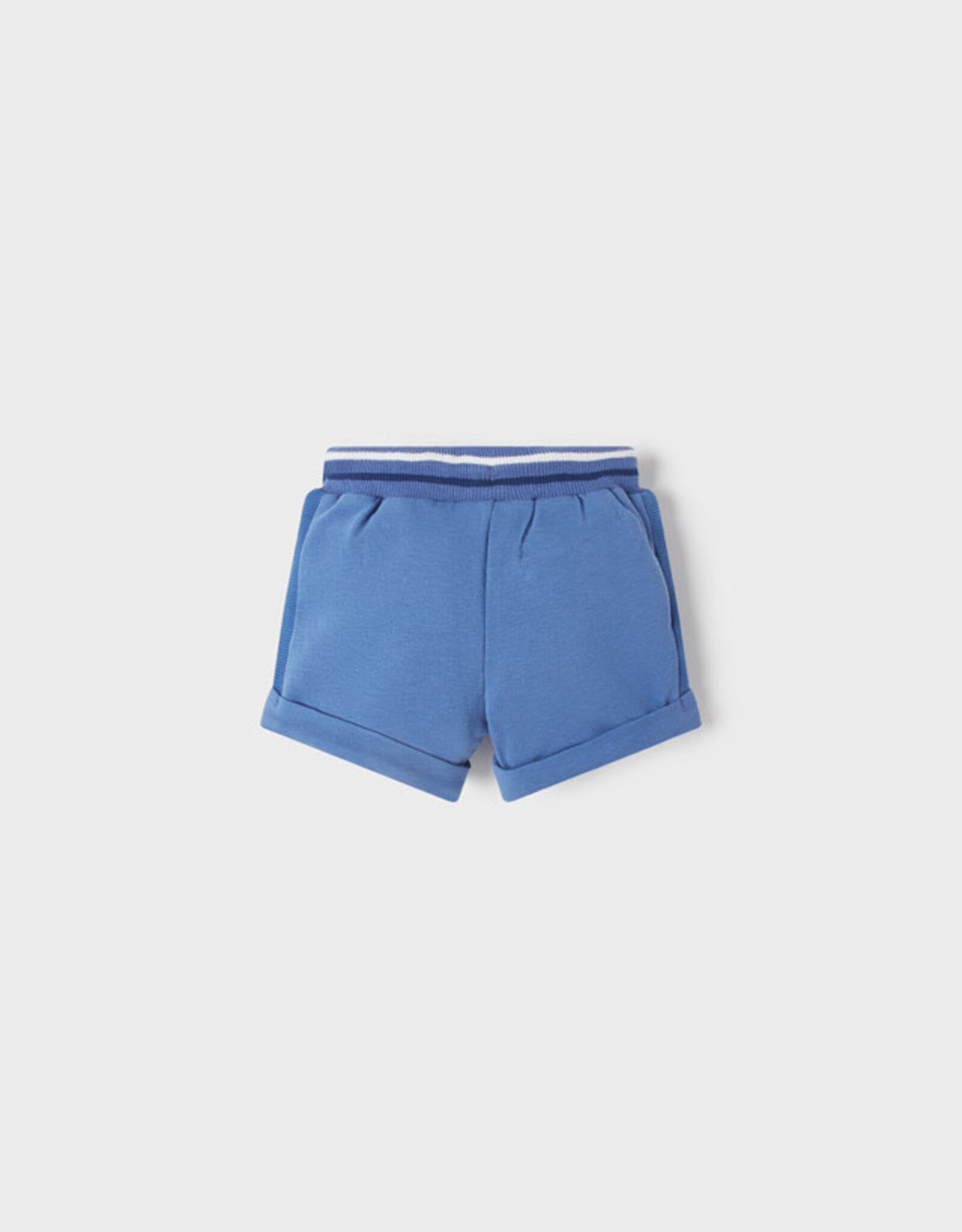 Mayoral Cobalt Fleece Shorts with Stripe Waist