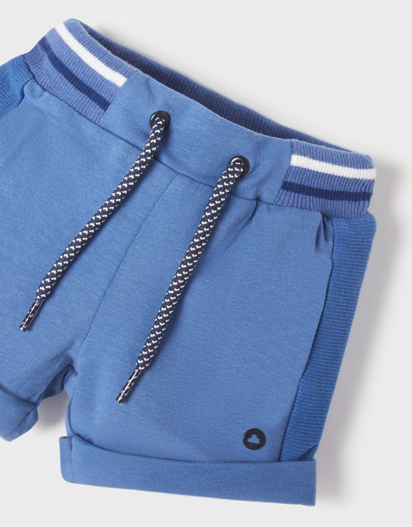 Mayoral Cobalt Fleece Shorts with Stripe Waist
