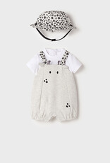 Mayoral Giraffe Knit Overall & Hat Set