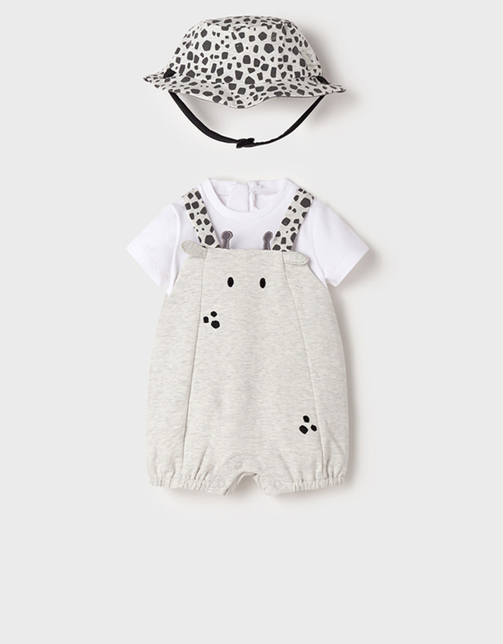 Mayoral Giraffe Knit Overall & Hat Set