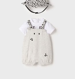 Mayoral Giraffe Knit Overall & Hat Set