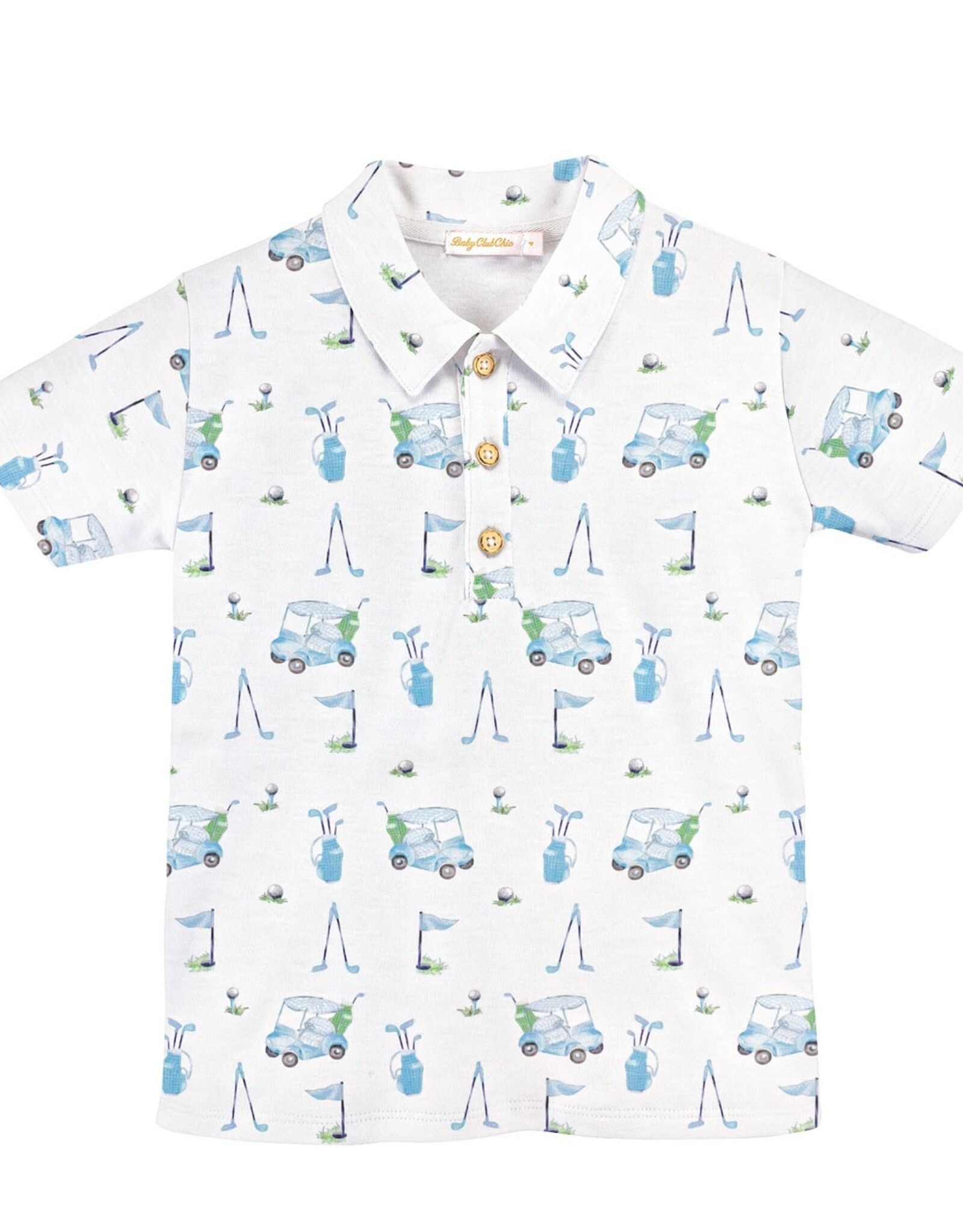Baby Club Chic Light Blue Golf Polo