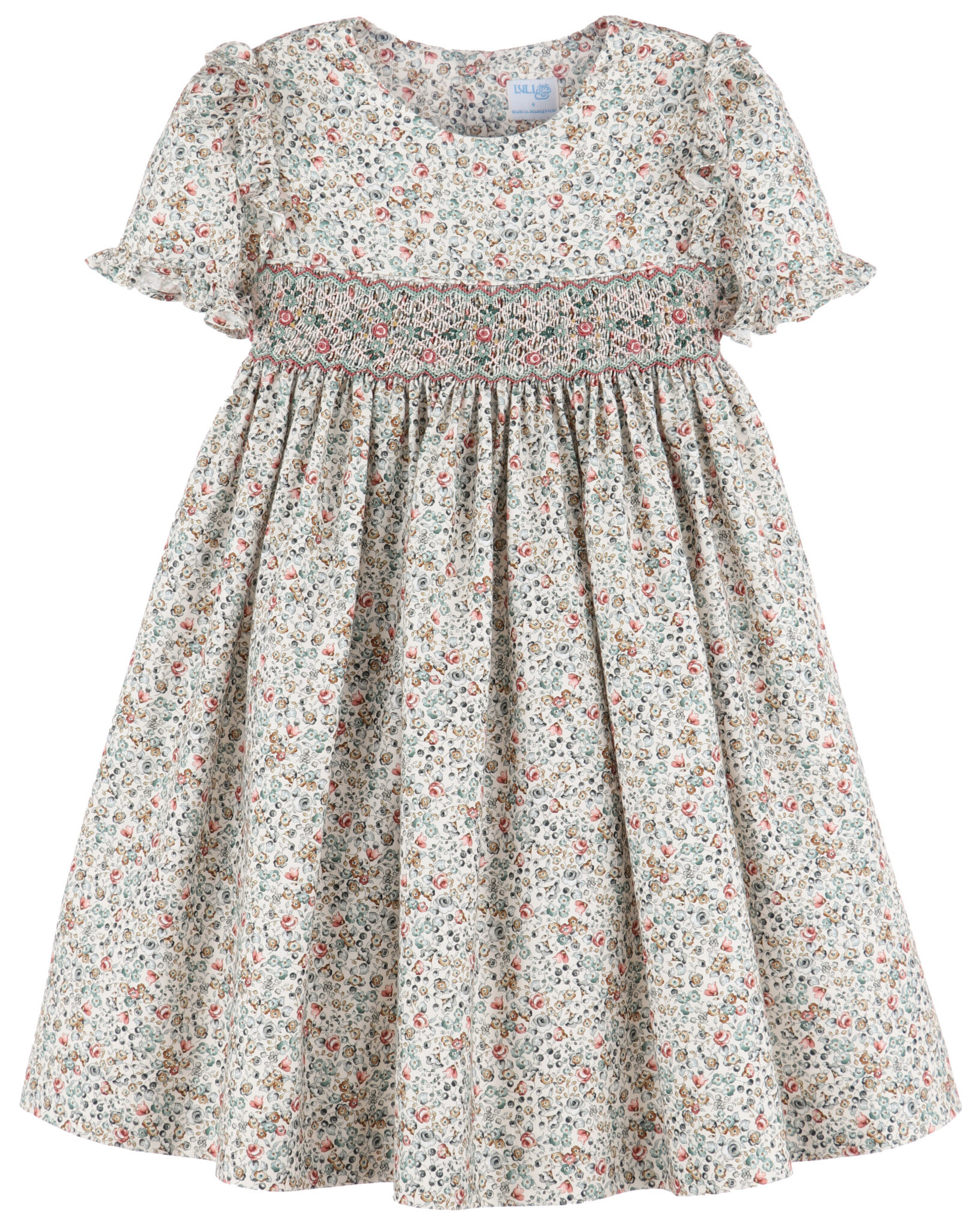 Casero Emerald Half Smock Dress
