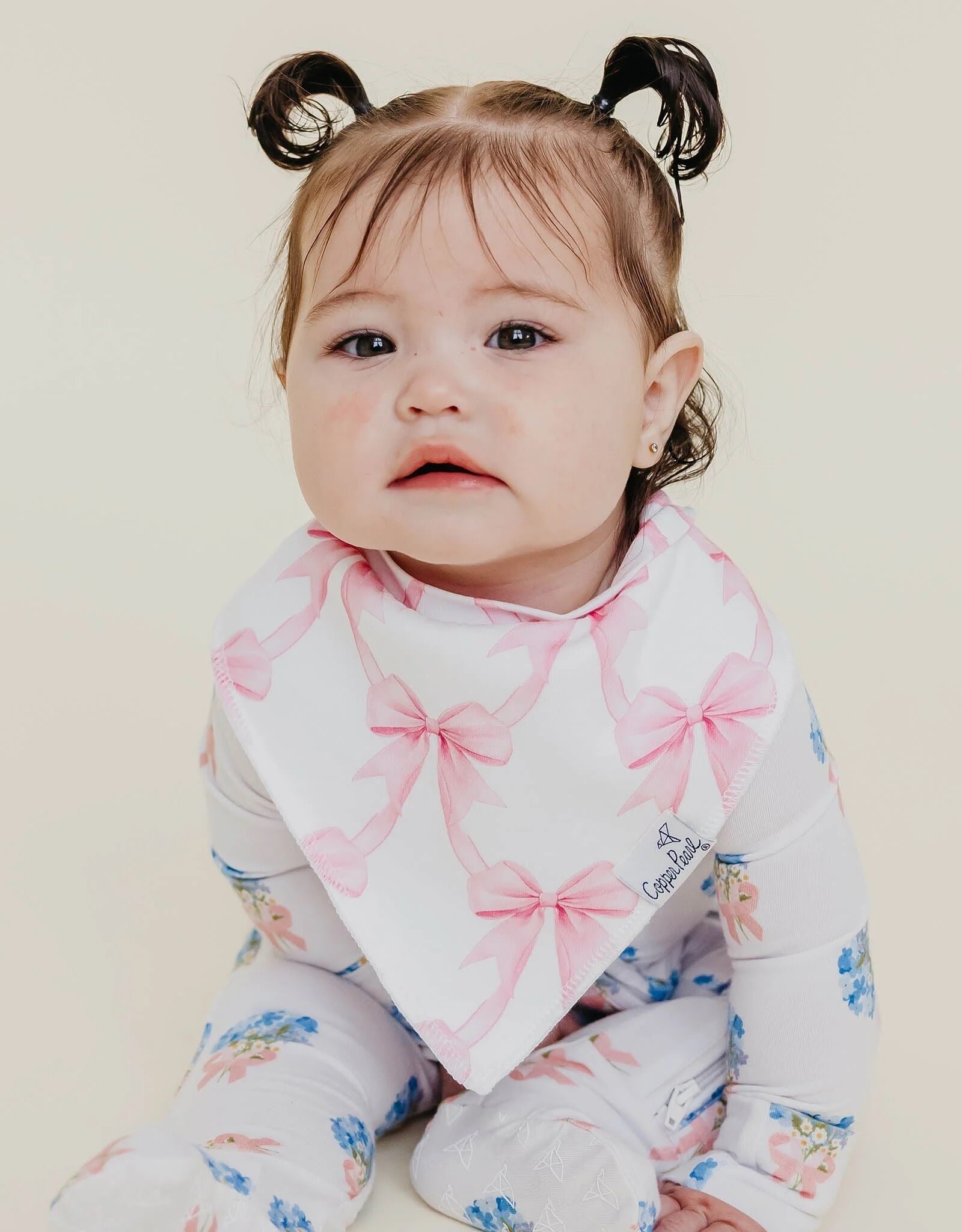 Copper Pearl Bow My Gosh Bandana Bib Set