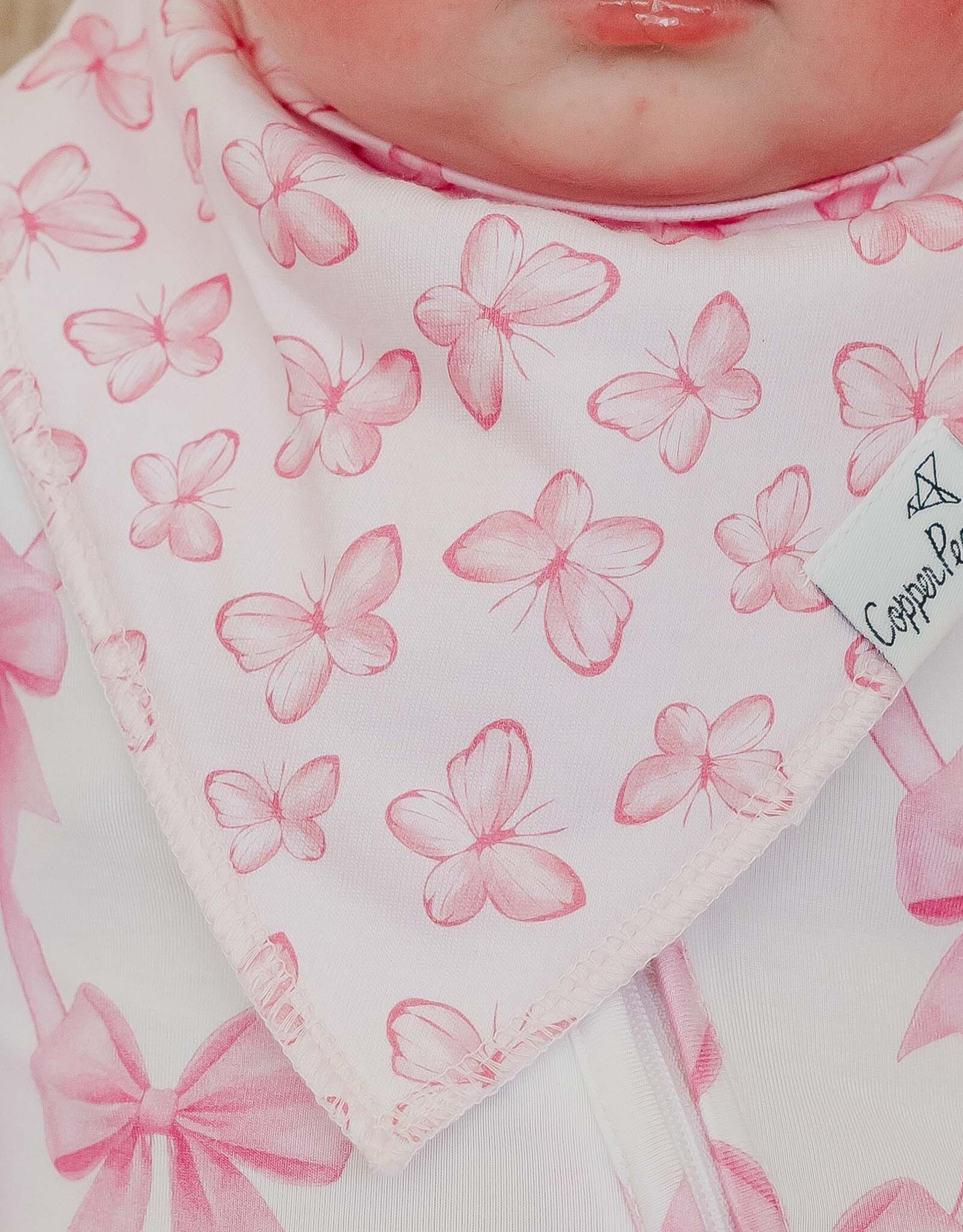 Copper Pearl Bow My Gosh Bandana Bib Set