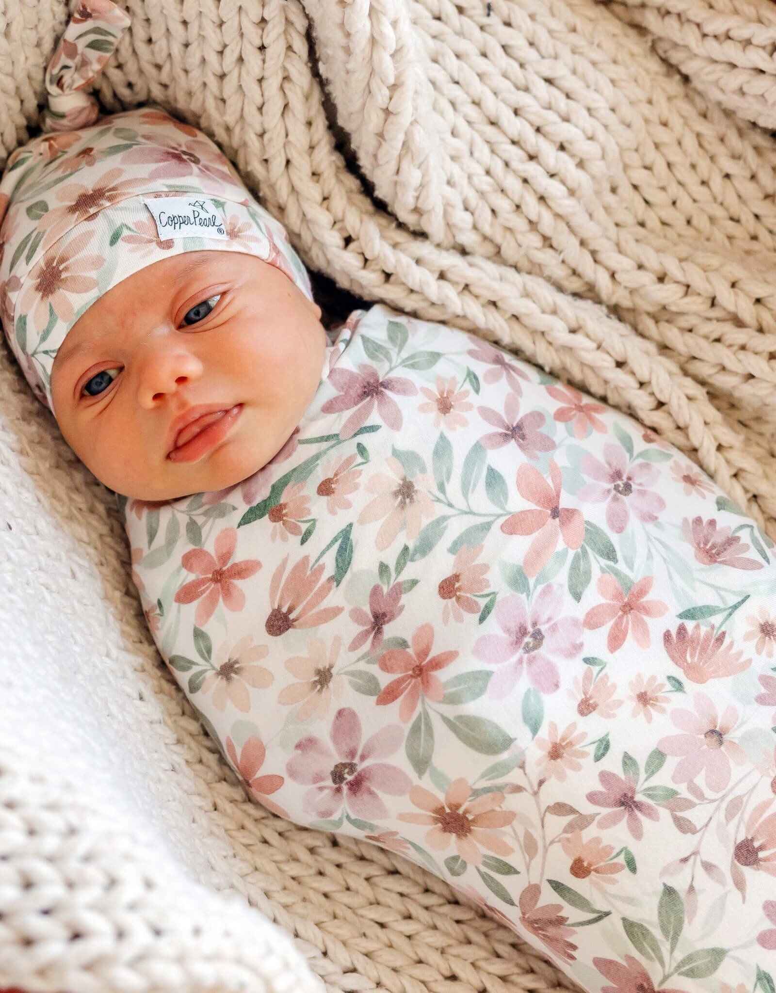 Copper Pearl Natalie Knit Swaddle Blanket