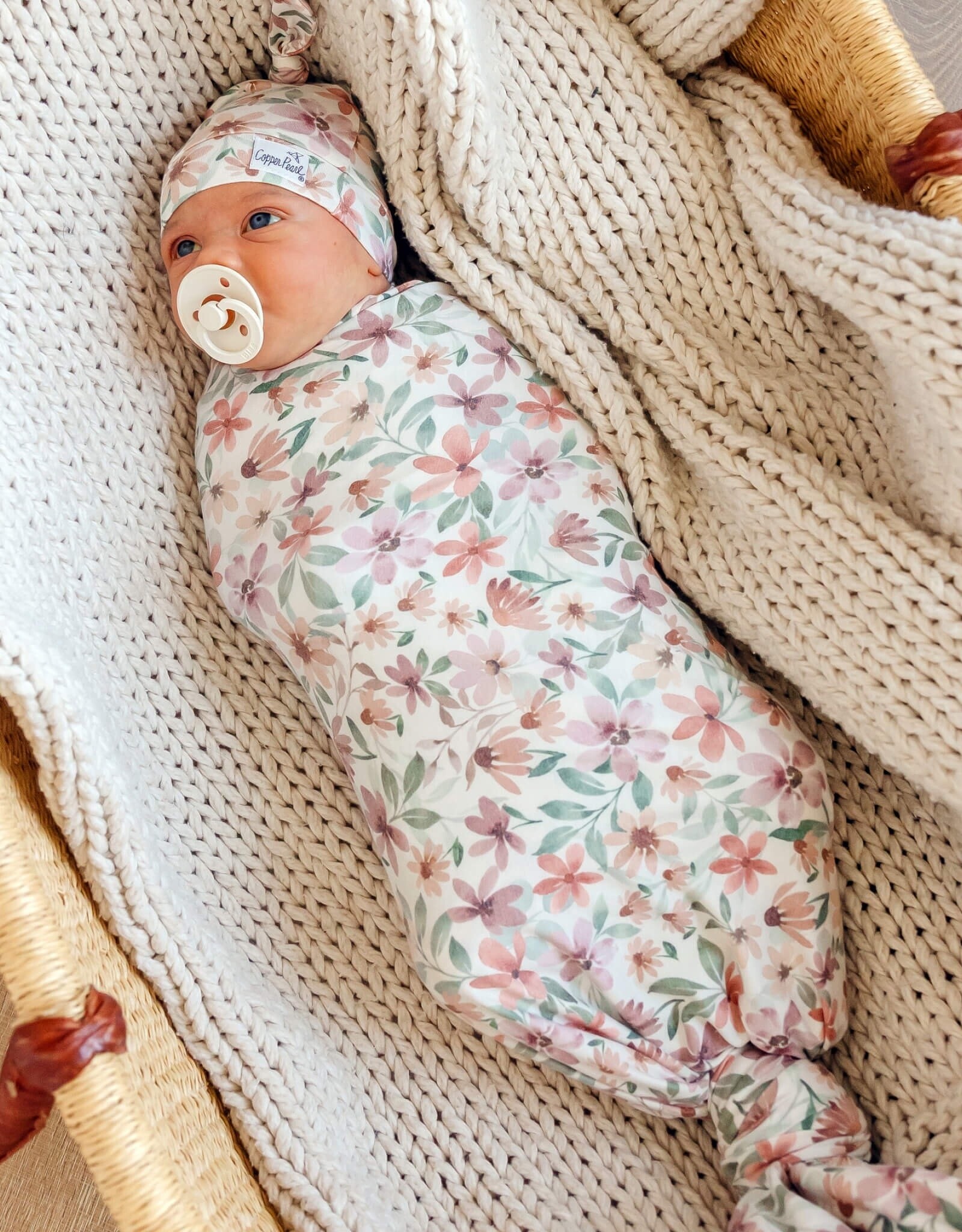 Copper Pearl Natalie Knit Swaddle Blanket