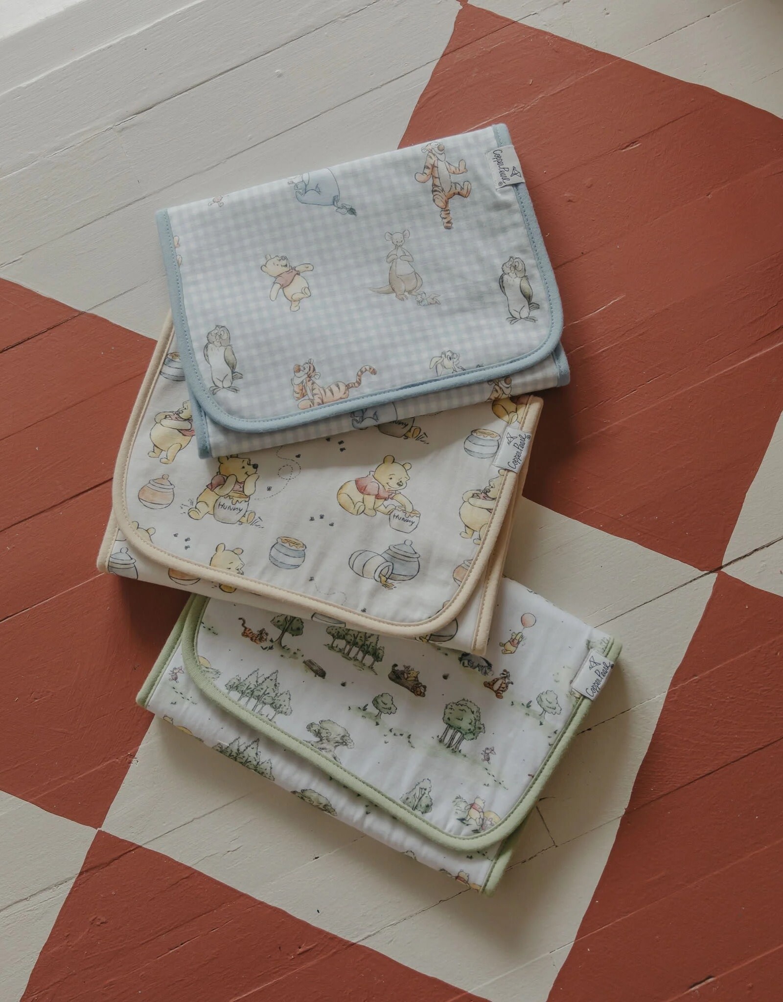 Copper Pearl Hundred Acre Woods Burp Cloths