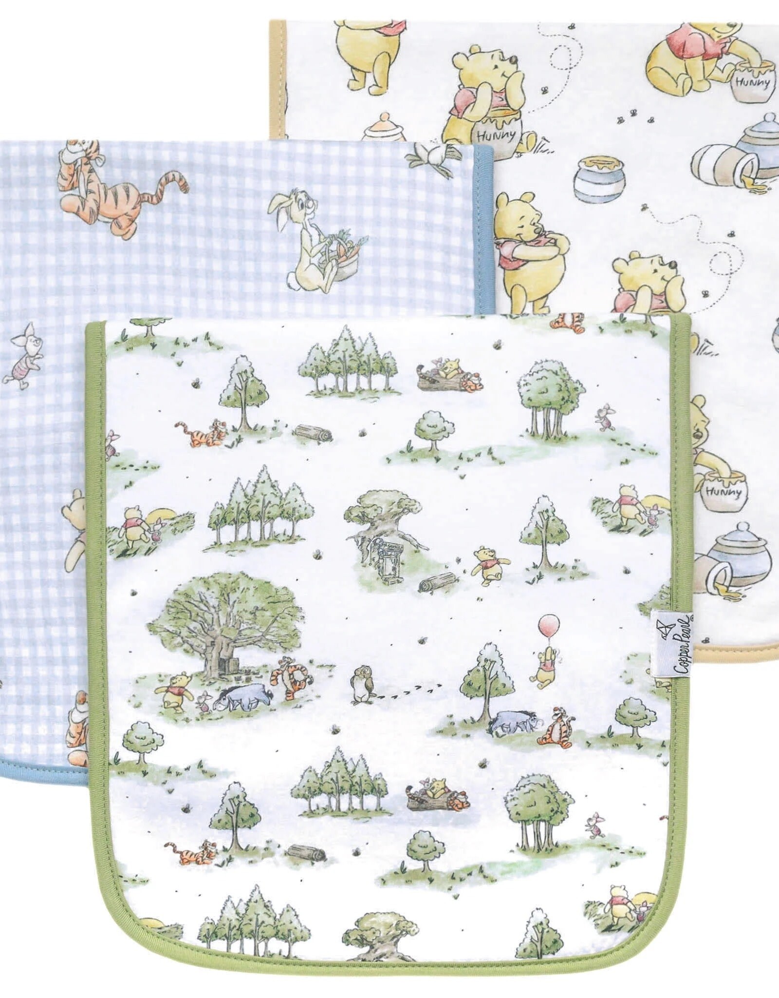 Copper Pearl Hundred Acre Woods Burp Cloths