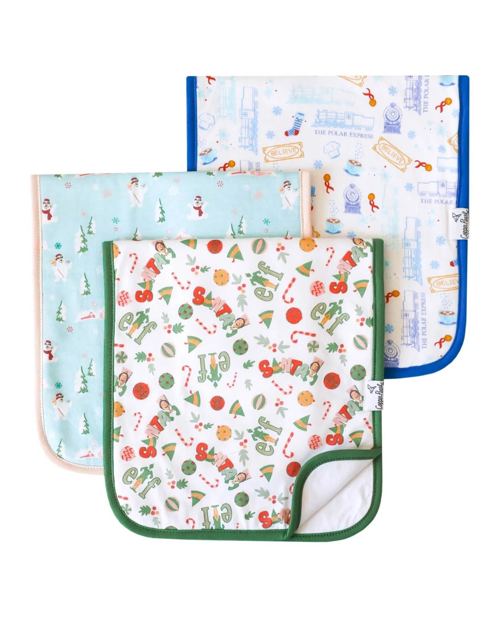 Copper Pearl Christmas Classics Burp Cloths