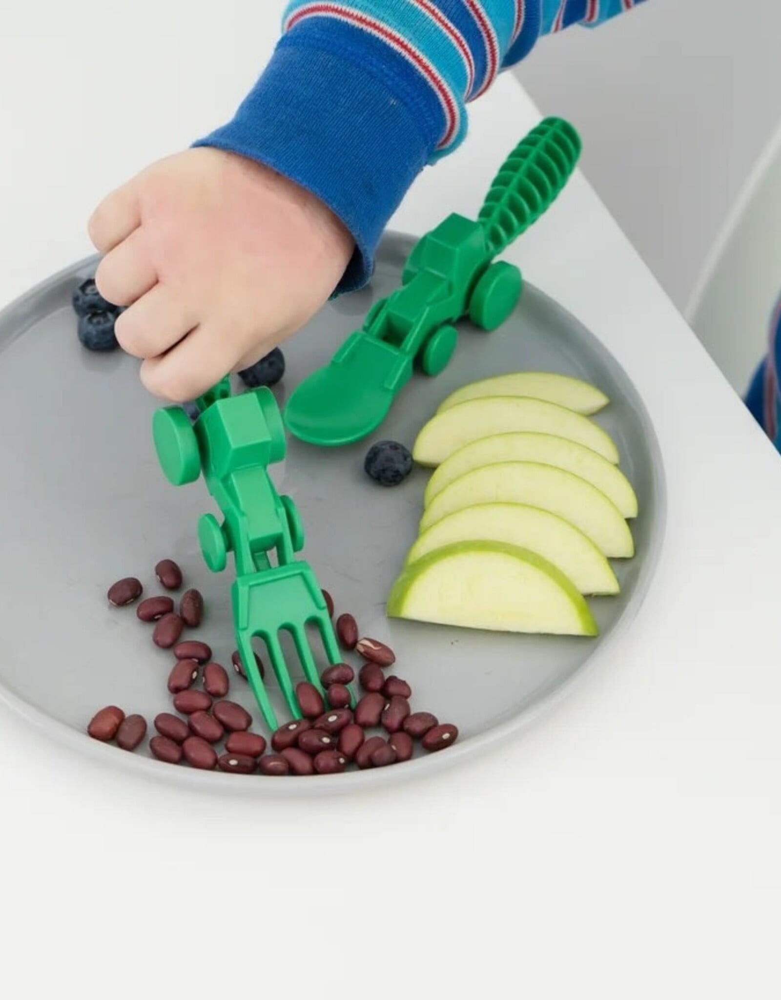 Constructive Eating Blue Tractor Utensils