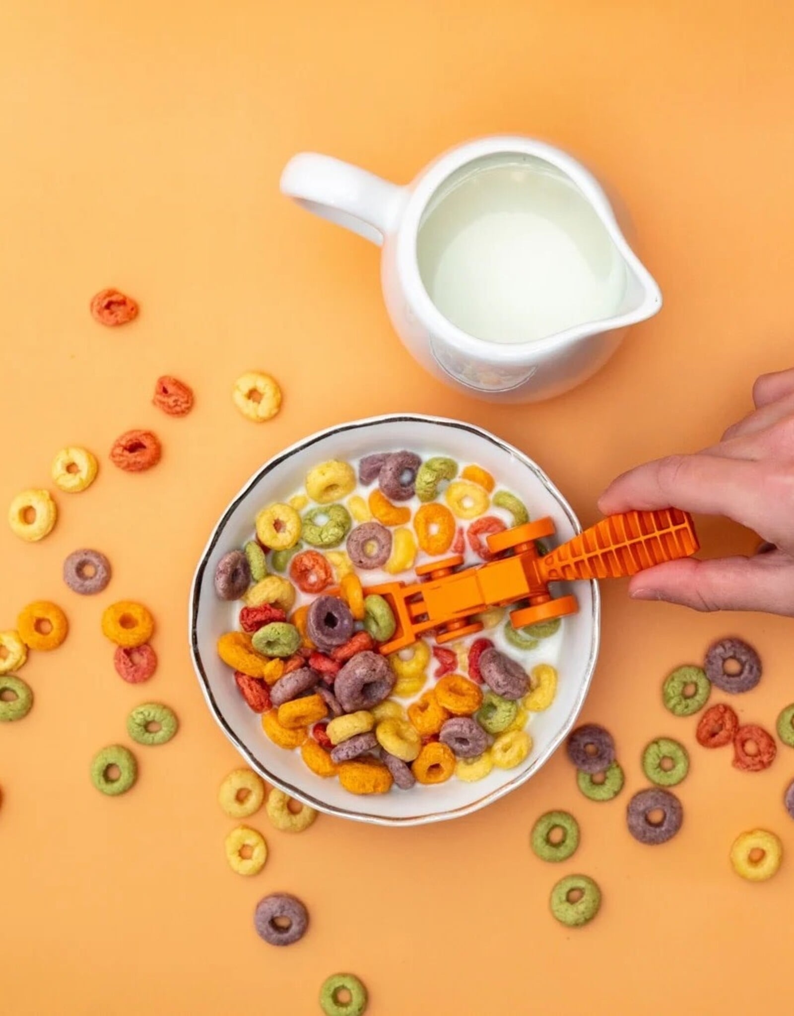Constructive Eating Orange Tractor Set