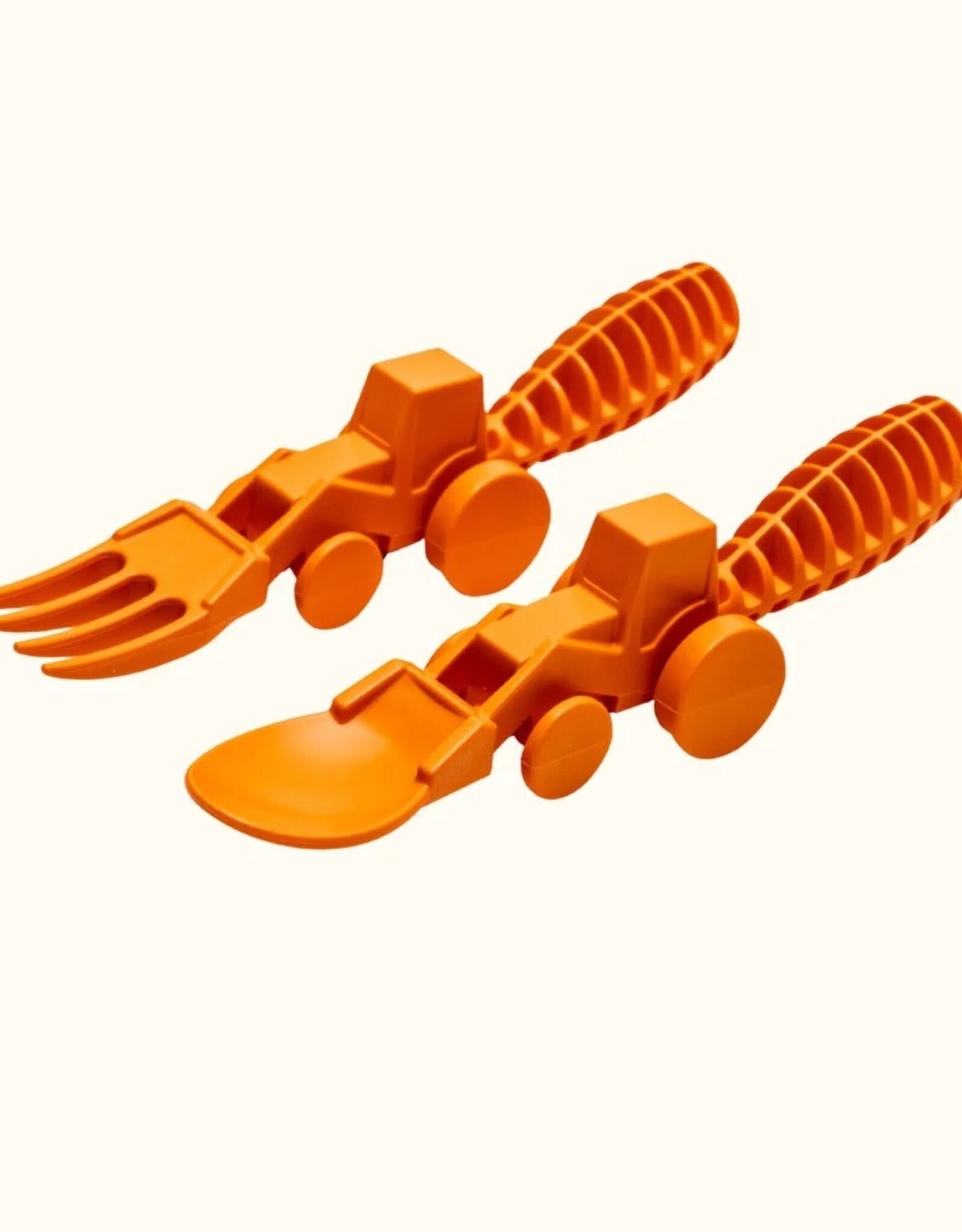 Constructive Eating Orange Tractor Set