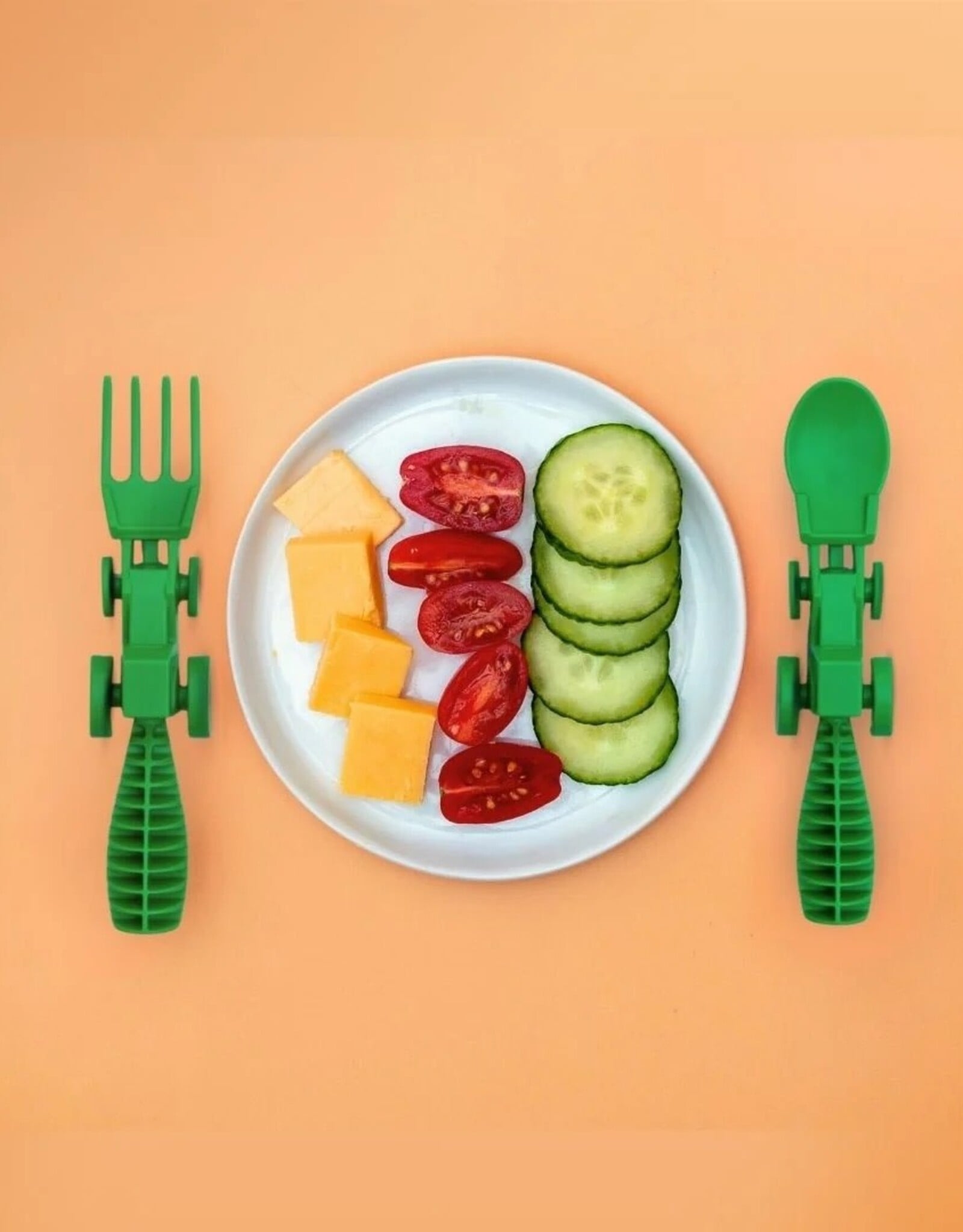 Constructive Eating Orange Tractor Set