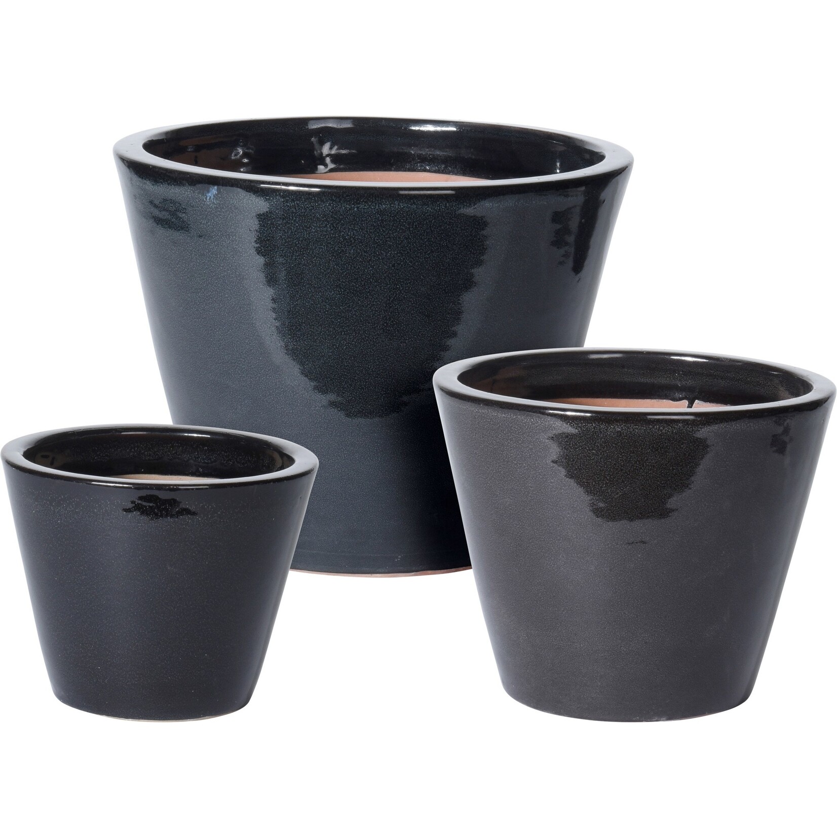 Bexley Ceramic  Black Flower Pot - 12"