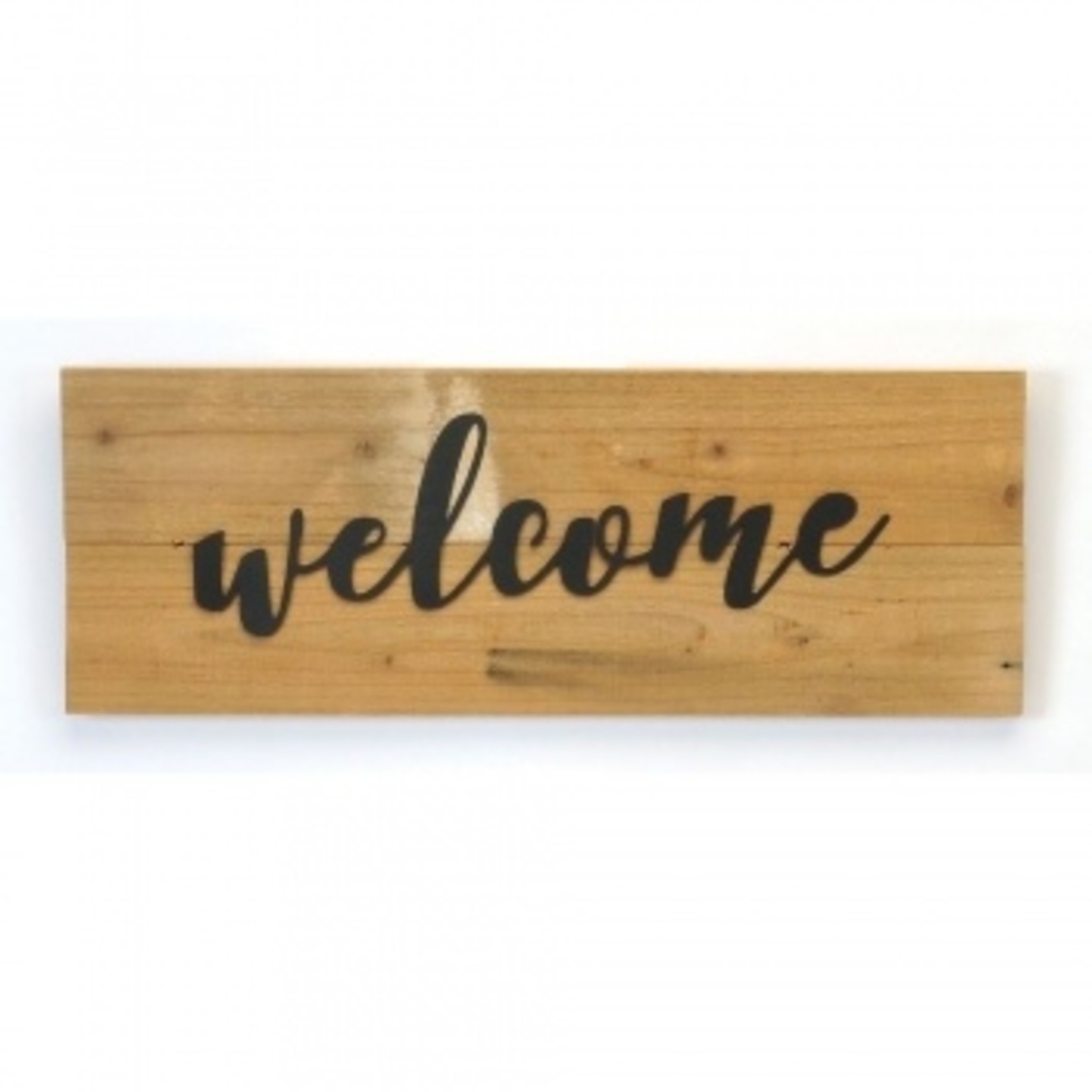 Wood and Metal Welcome Sign