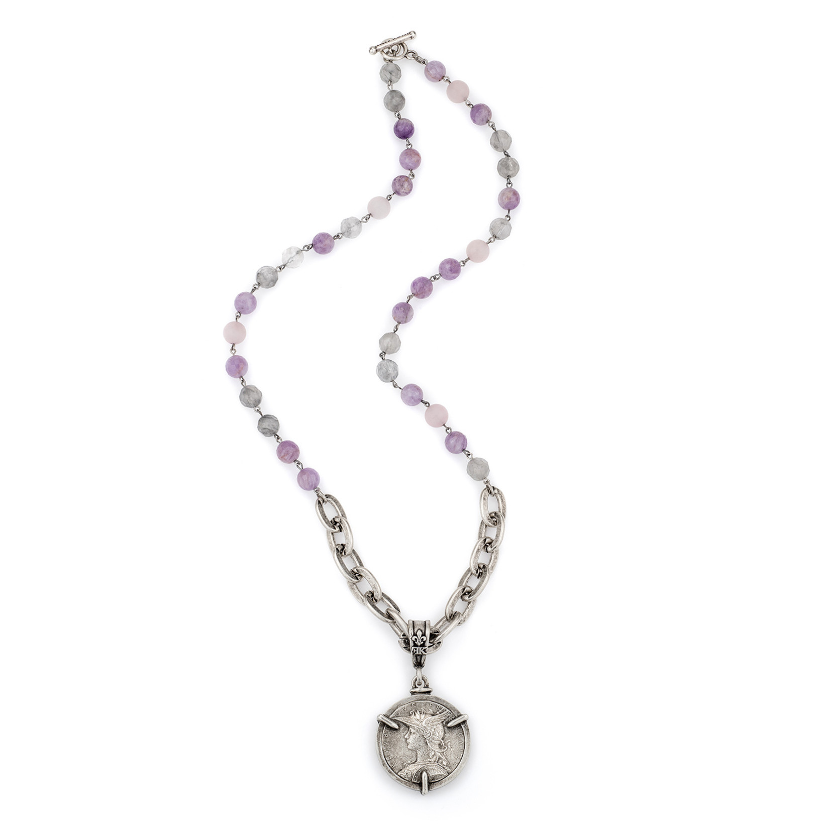 French Kande Lavender and Lourdes Chain with Ministry Medallion