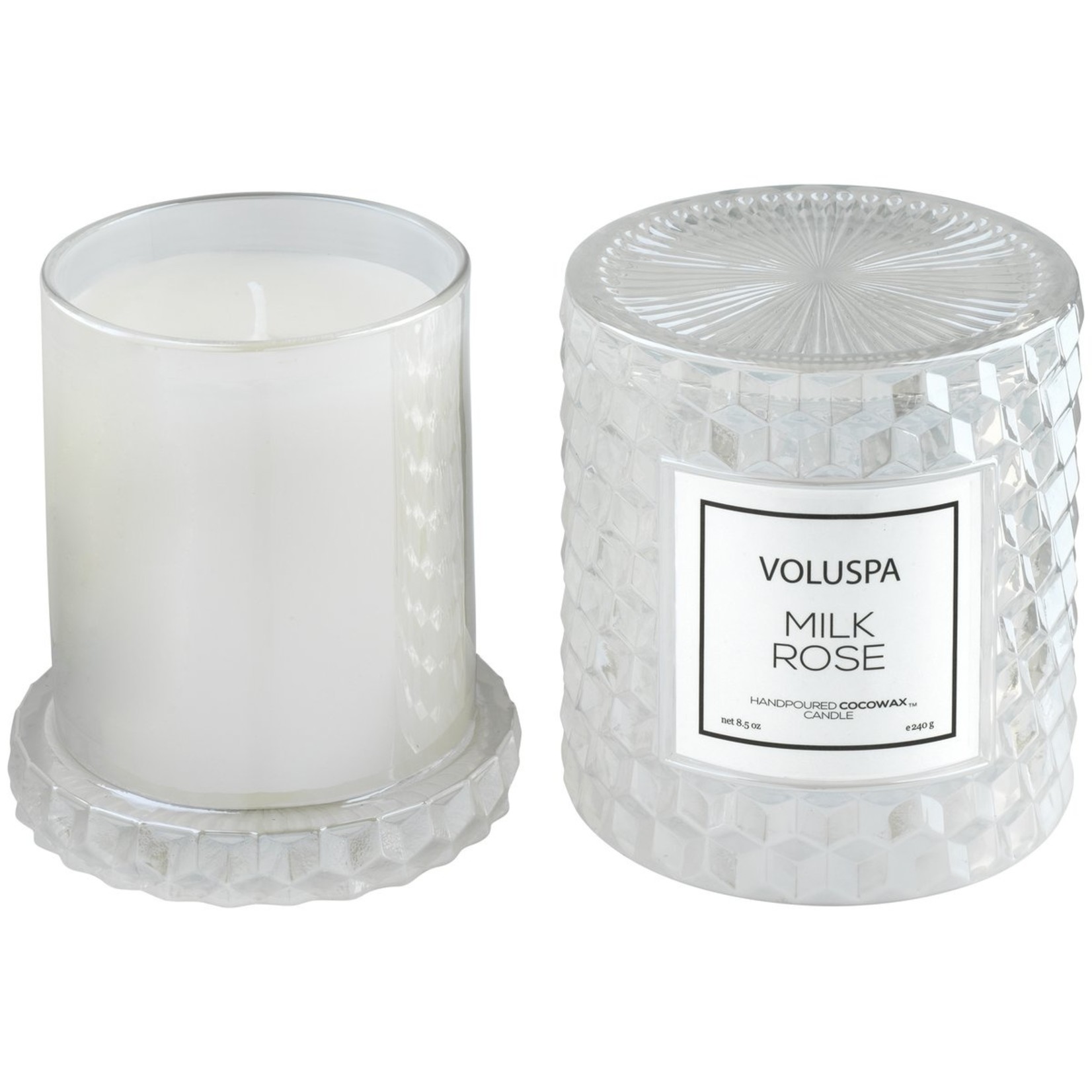 Voluspa Milk Rose Cloche Candle