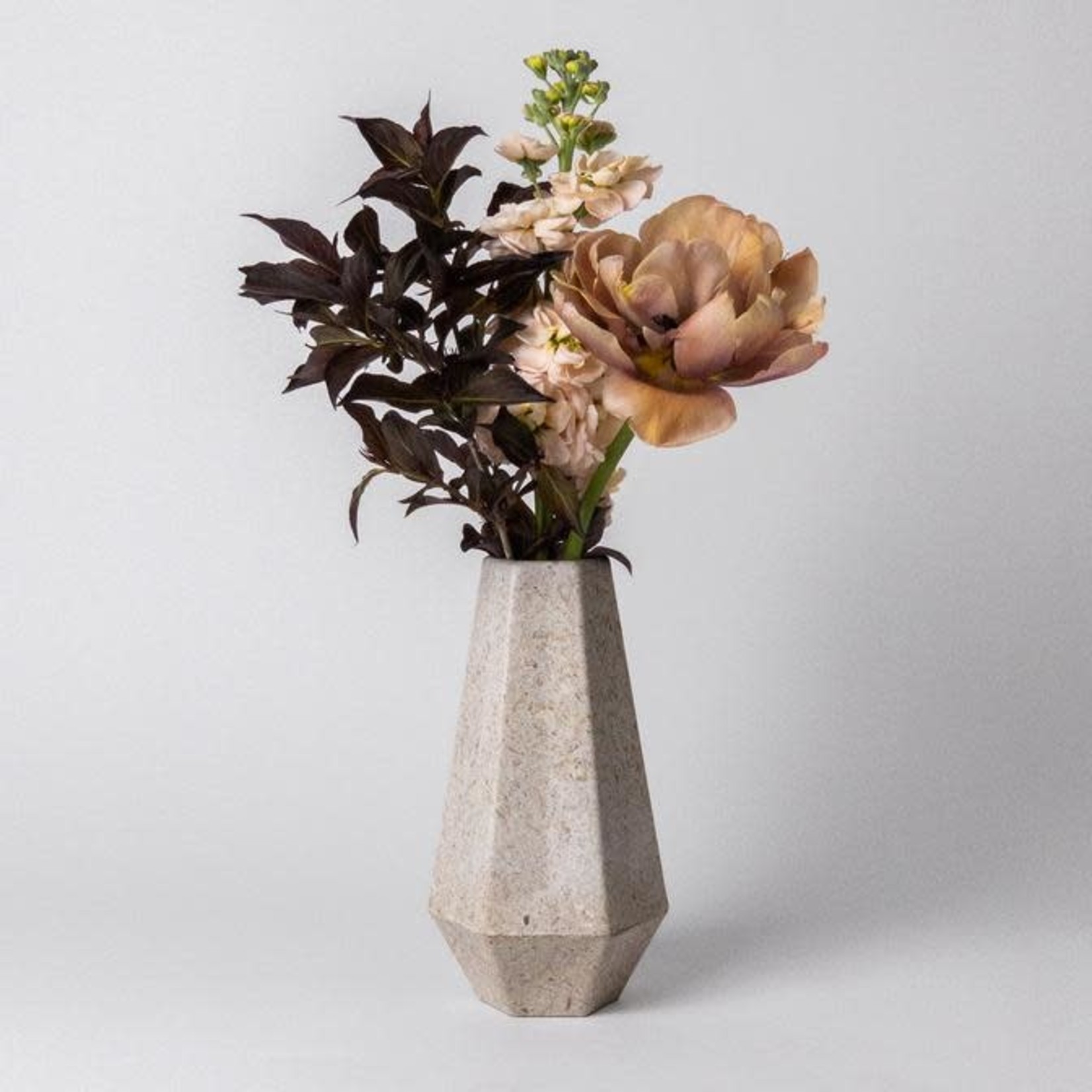 Kanso Designs 8" Rice Husk Geometric Vase
