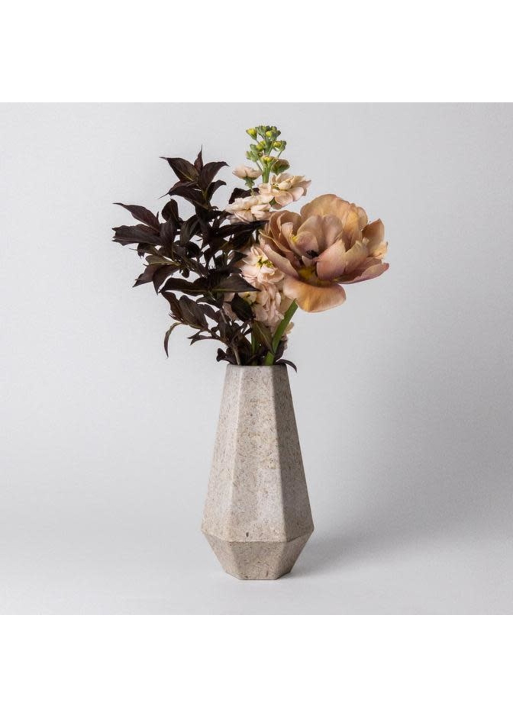 Kanso Designs 8" Rice Husk Geometric Vase