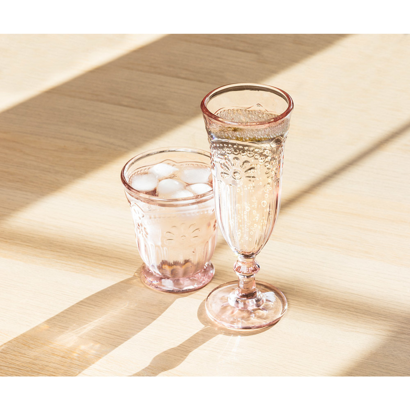 Abbott Flower Pink Champagne Flute