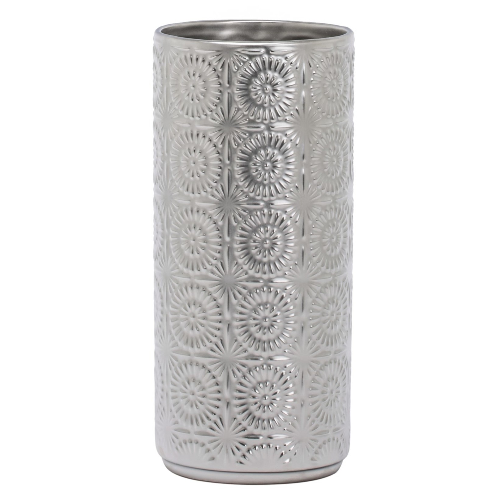 Torre & Tagus Clara Mandala Silver Vase - 11.5"