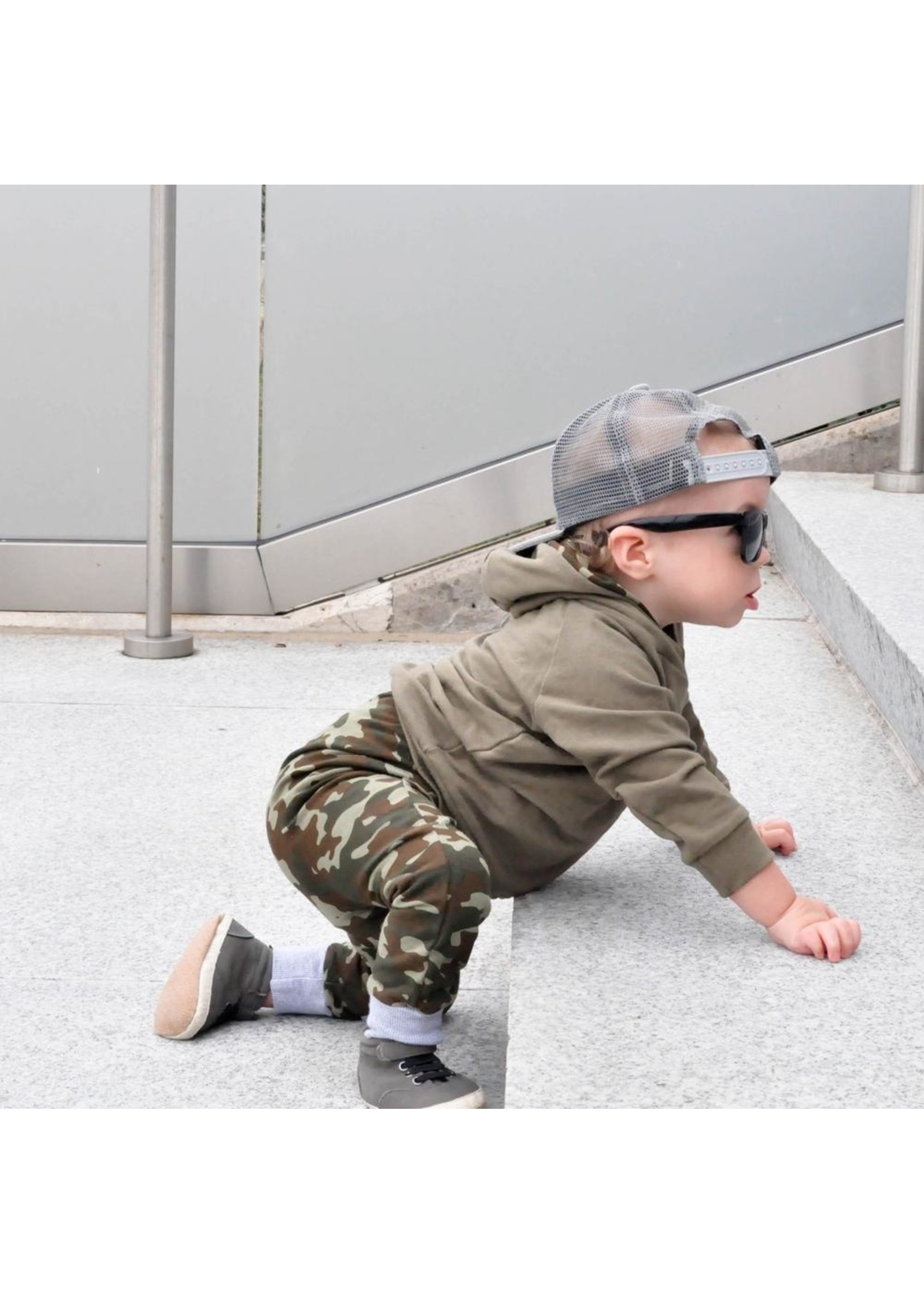 Portage and Main Camo with Grey Trim Jogger - 1/2T