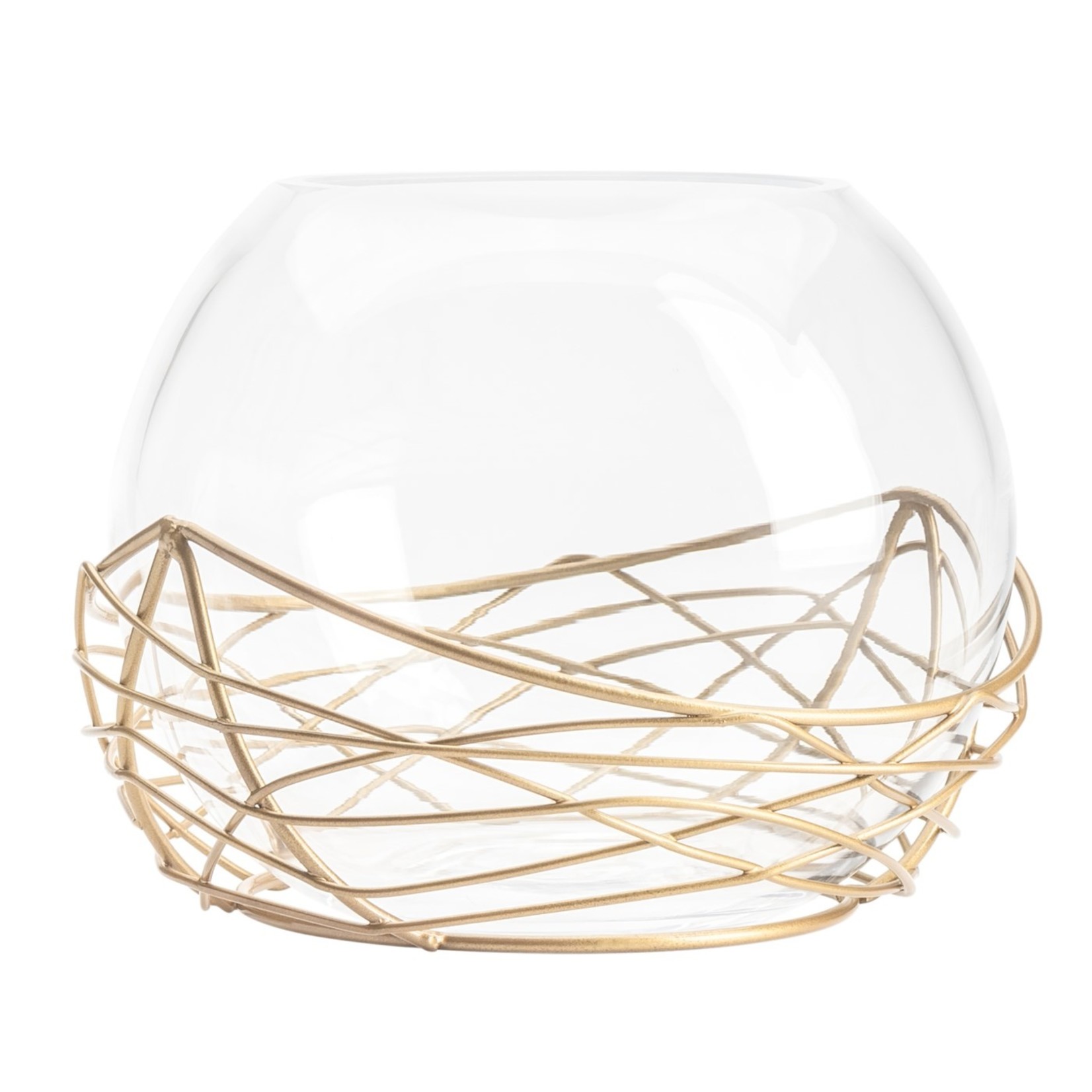 Torre & Tagus Wire Nest Glass Ball Vase - 7"
