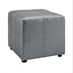 Agence Viva Grey Faux leather Ottoman - 17"h