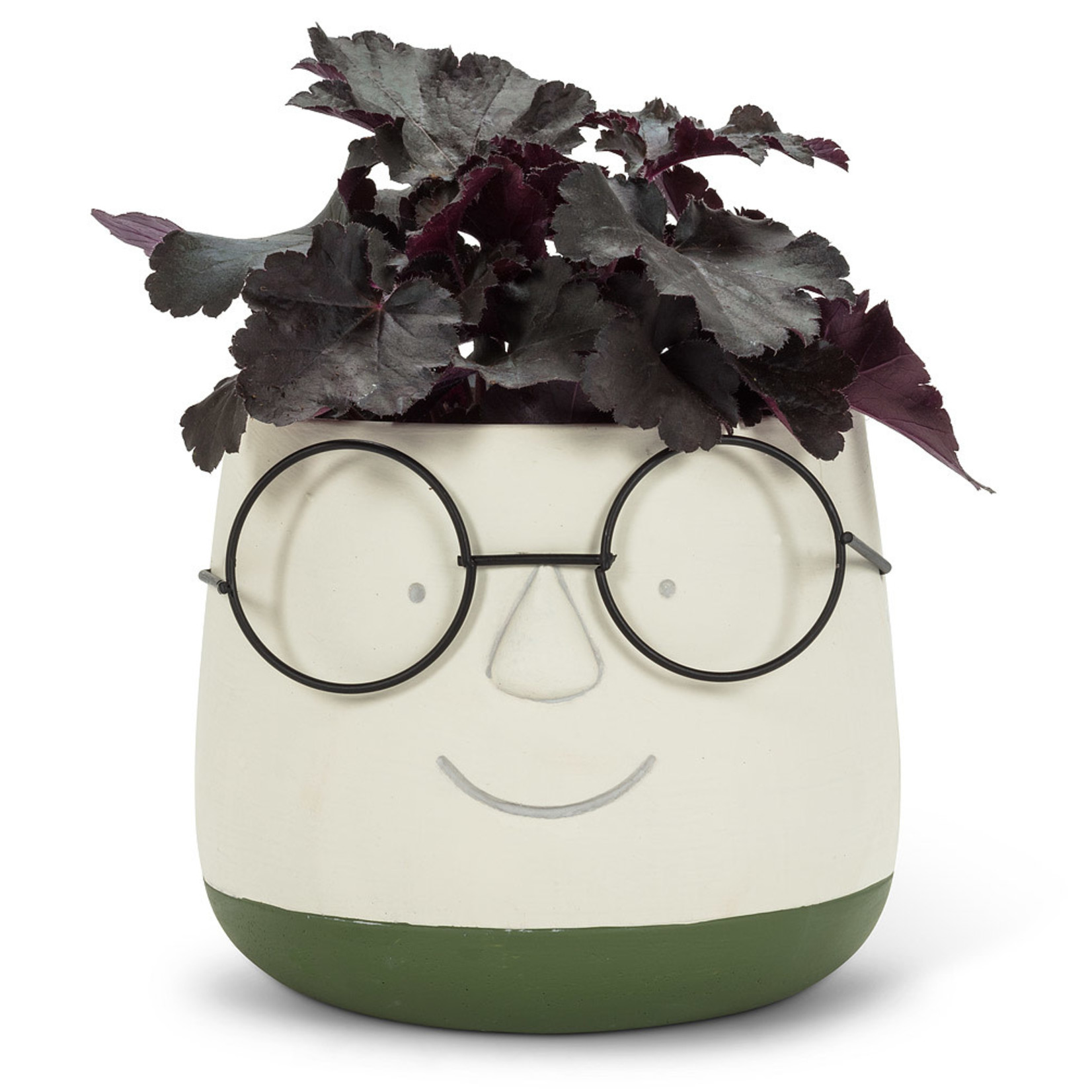 Forpost Trade Face with Glasses Planter - 6"