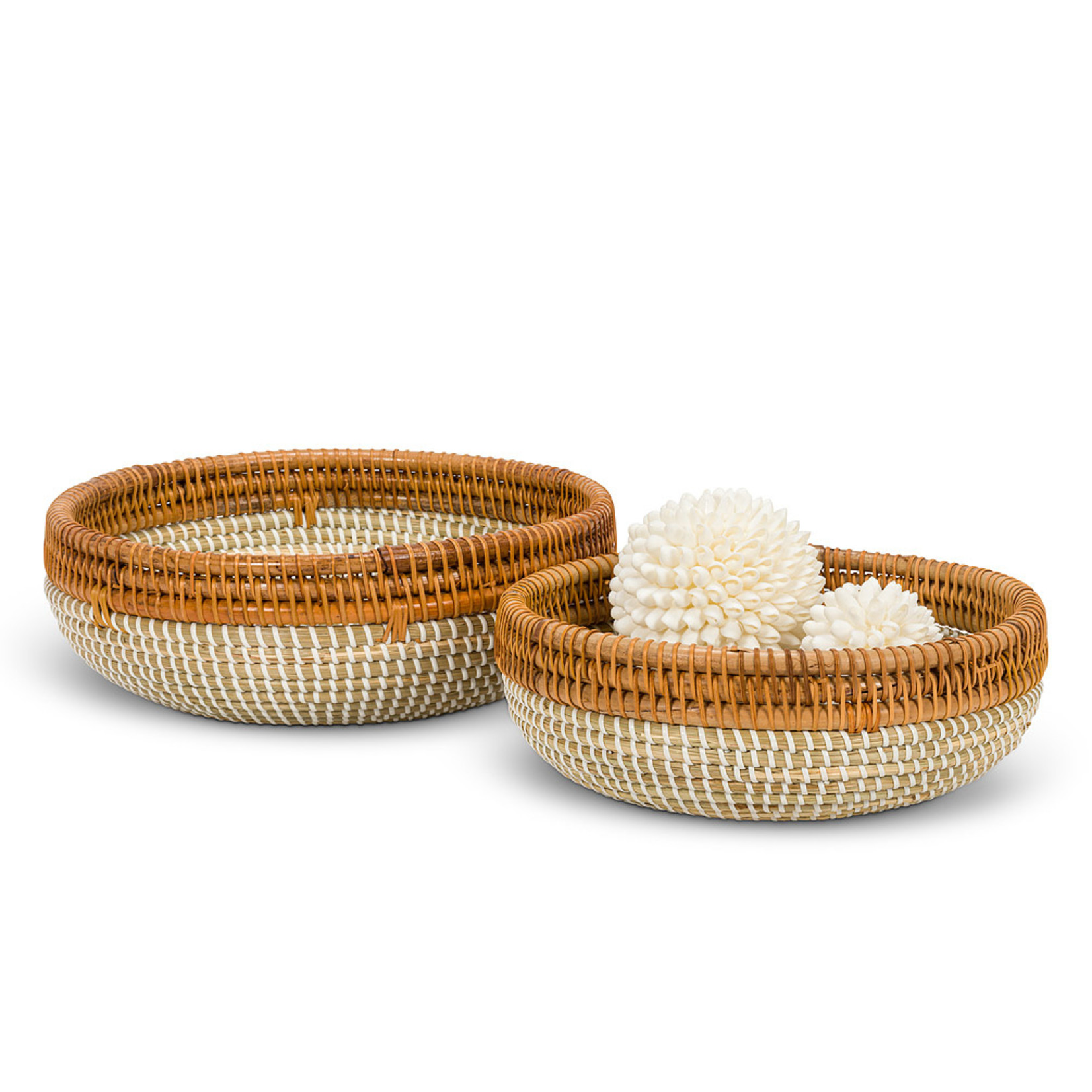 Abbott Hand Woven Rattan Low Bowl - 13.5"