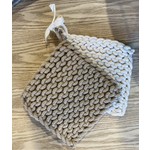 Mud Pie Taupe Crocheted Pot Holders-  s/2