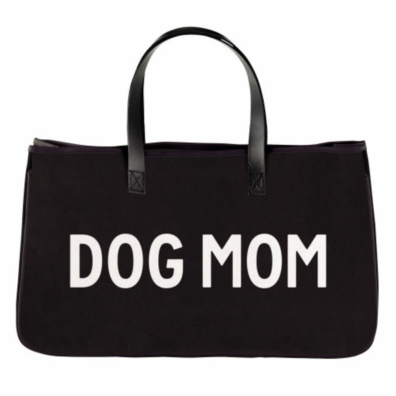 Creative Brands Dog Mom Black Canvas Tote