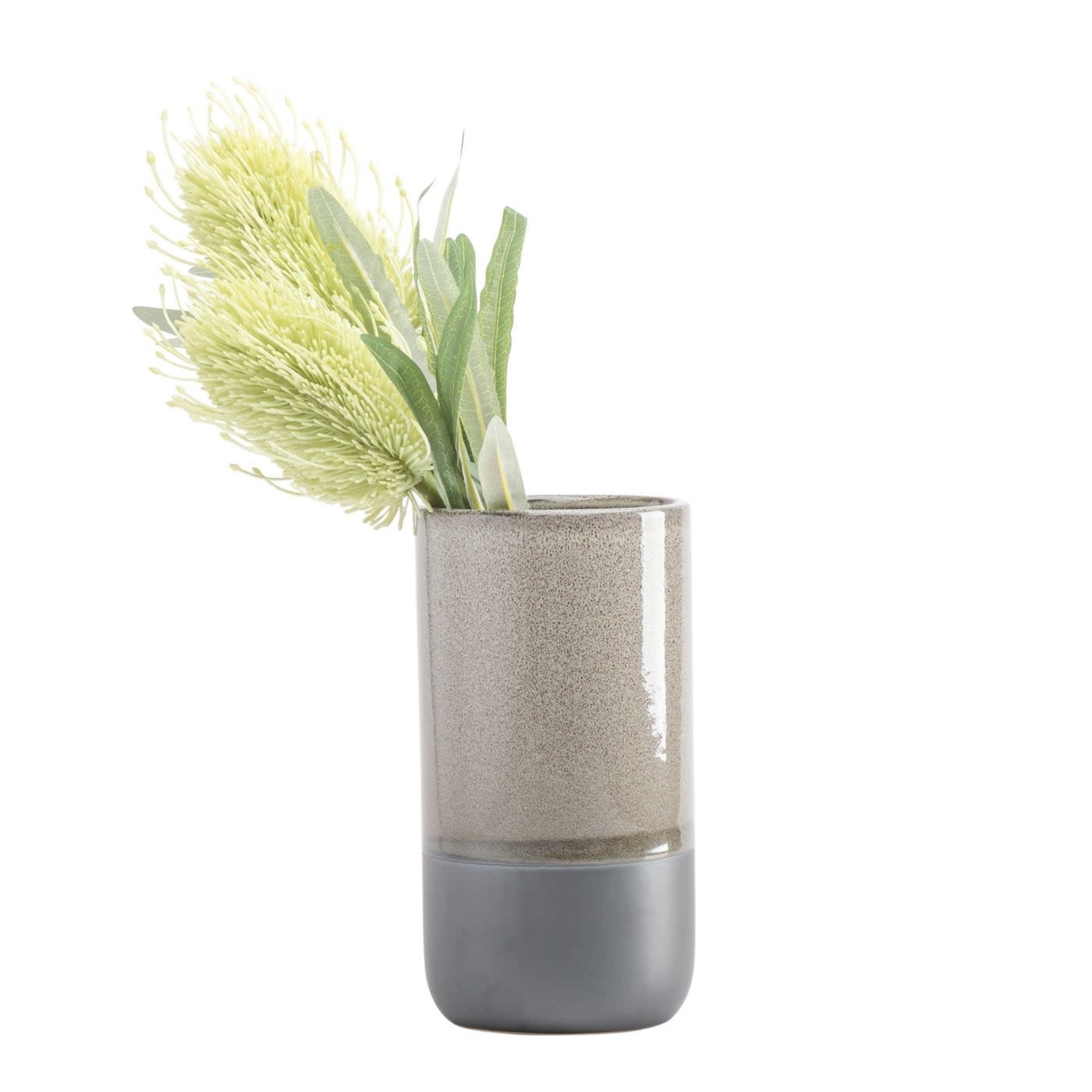 Torre & Tagus Tolo 2 Tone Grey Ceramic Vase - 9"