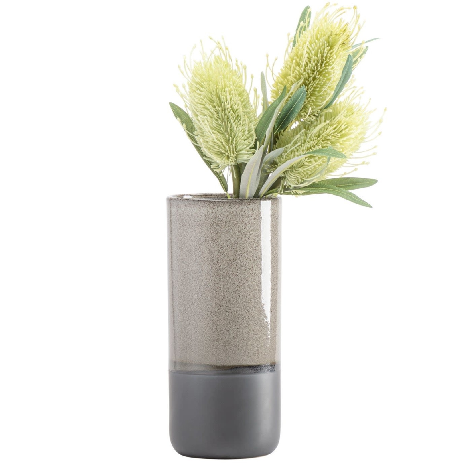 Torre & Tagus Tolo 2 Tone Grey Ceramic Vase - 11.5"